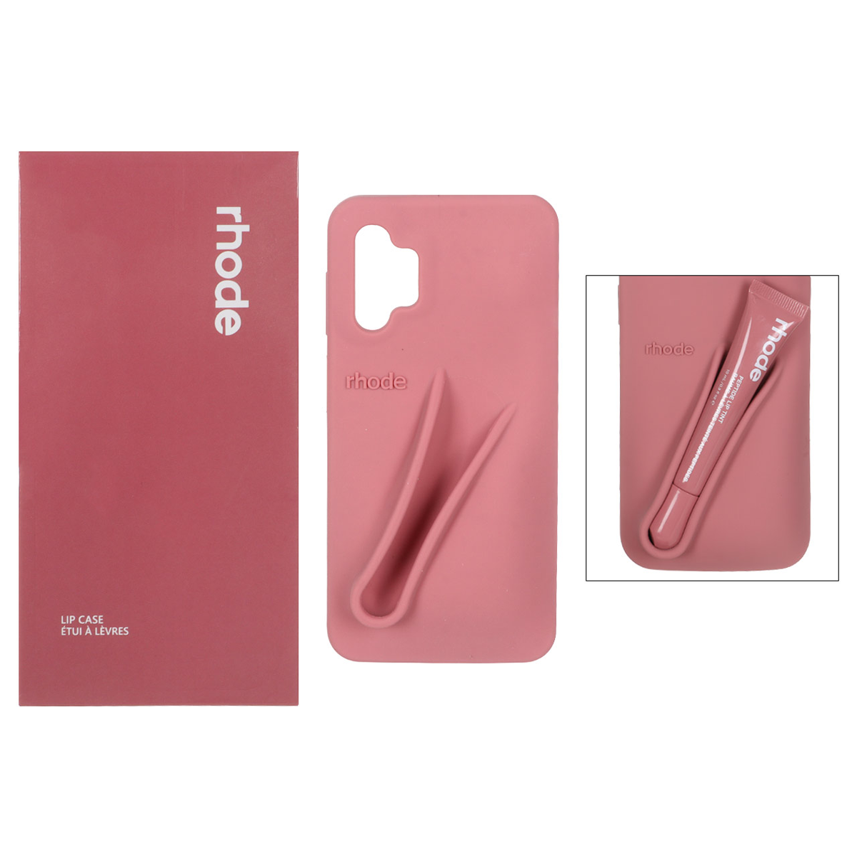 کاور گوشی سیلیکونی پاک کنی سامسونگ Galaxy M13 4G مدل Lip Case rhode به همراه لیپ گلاس رود