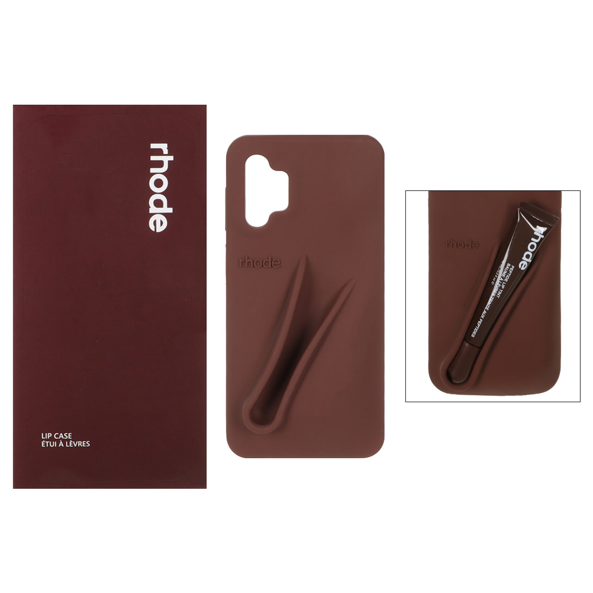 کاور گوشی سیلیکونی پاک کنی سامسونگ Galaxy F13 مدل Lip Case rhode به همراه لیپ گلاس رود