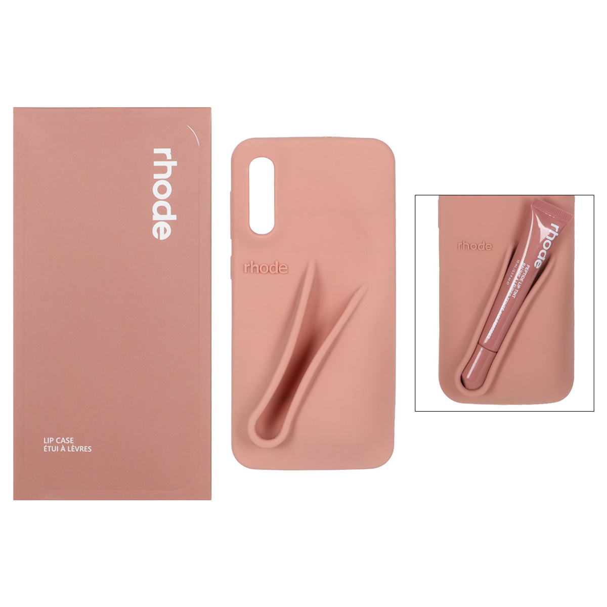 کاور گوشی سیلیکونی پاک کنی سامسونگ Galaxy A50 مدل Lip Case rhode به همراه لیپ گلاس رود