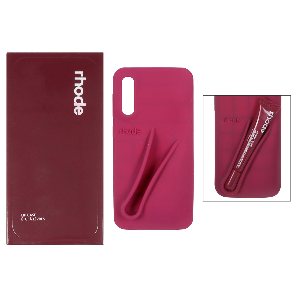 کاور گوشی سیلیکونی پاک کنی سامسونگ Galaxy A30s مدل Lip Case rhode به همراه لیپ گلاس رود