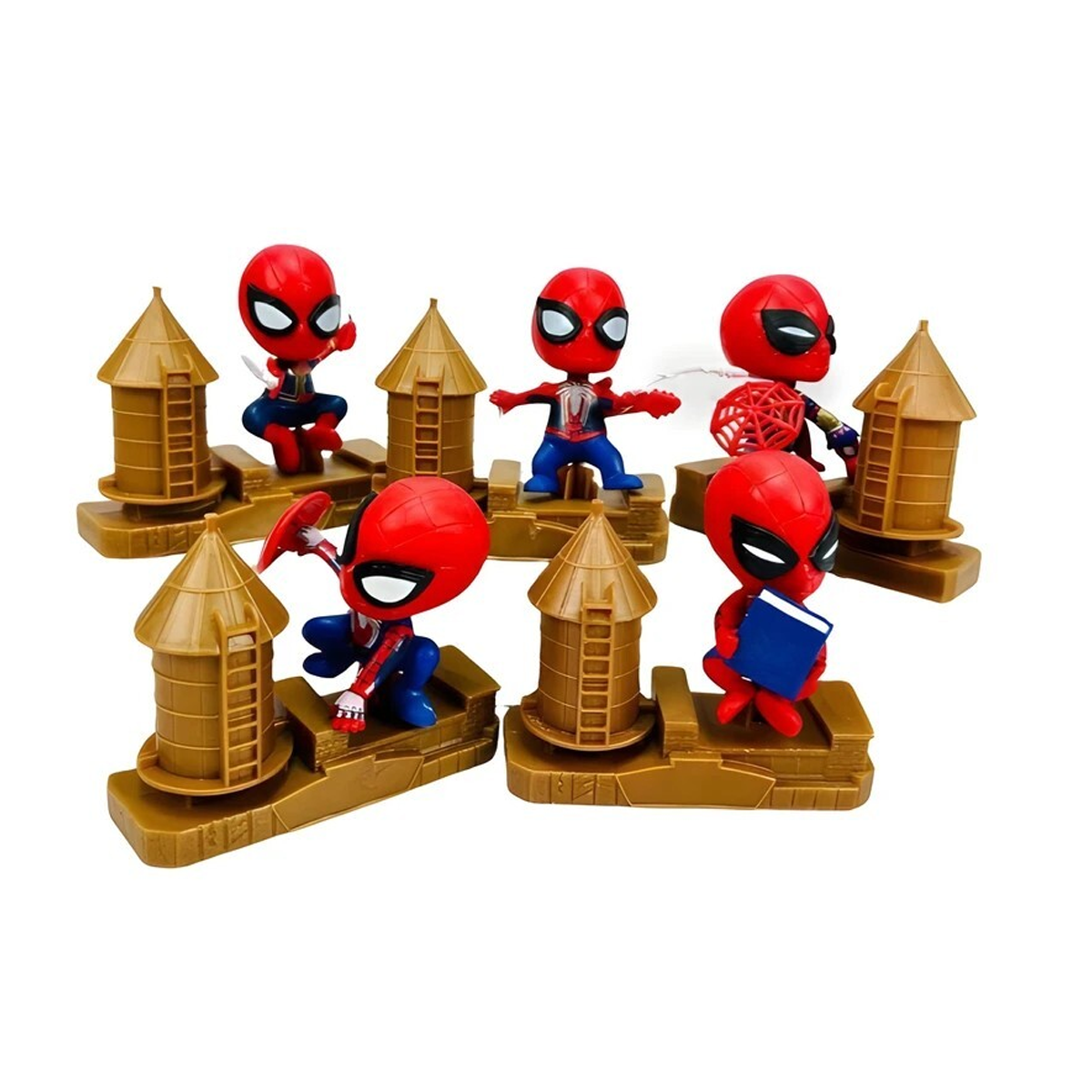 اکشن فیگور مدل اسپایدرمن با قلعه بسته 5 عددی-