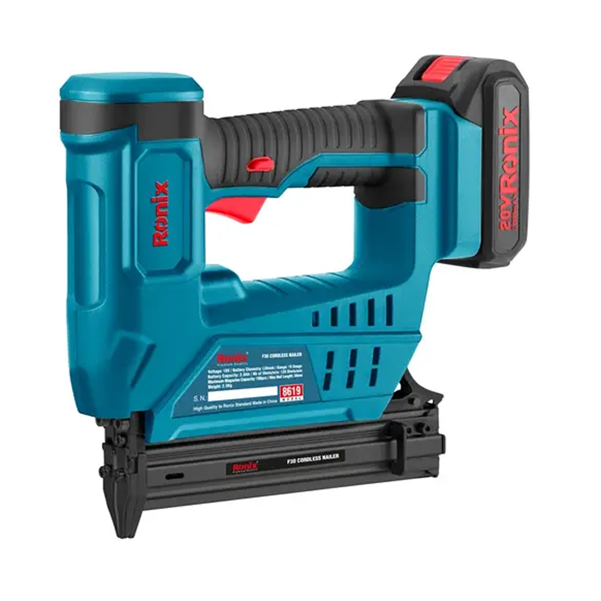 میخکوب شارژی 20 ولت اسکا F30 رونیکس مدل 8619 میخکوب شارژی 20 ولت اسکا F30 رونیکس مدل 8619