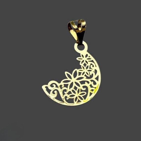 پلاک طلا  18عیار اپال گلد مدل ماه و گلsh0354