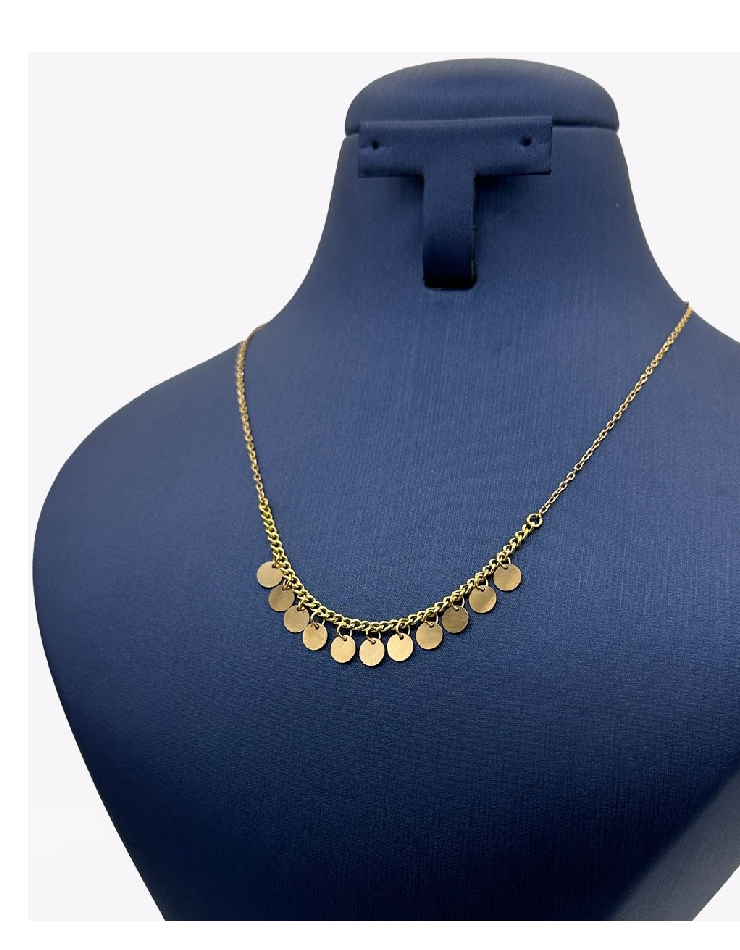 گردنبند طلا 18عیار اپال گلد مدل کارتیر پولکی دلارا