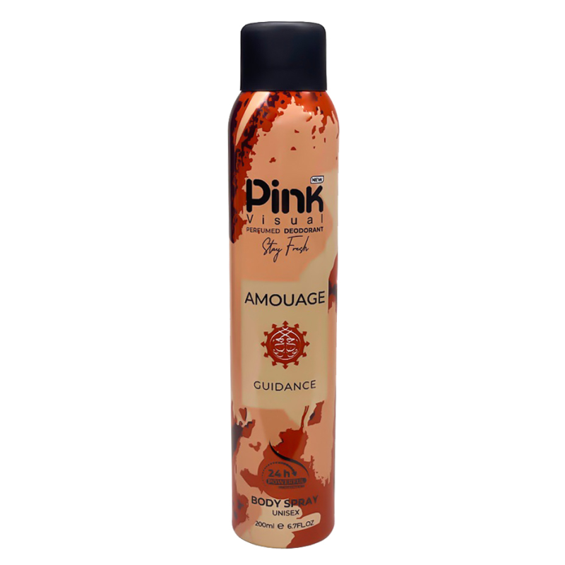 اسپری خوشبو کننده بدن پینک ویژوآل مدل Amouage guidance حجم 200 میلی لیتر- اسپری خوشبو کننده بدن پینک ویژوآل مدل Amouage guidance حجم 200 میلی لیتر-