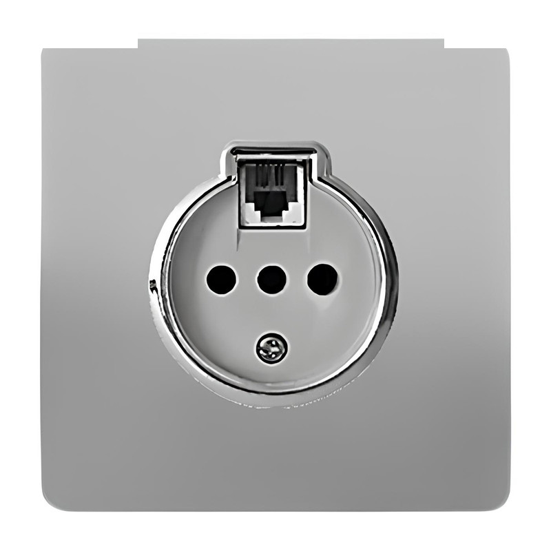 پریز تلفن دومنظوره صنایع آسیا الکتریک مدل کریستال SS