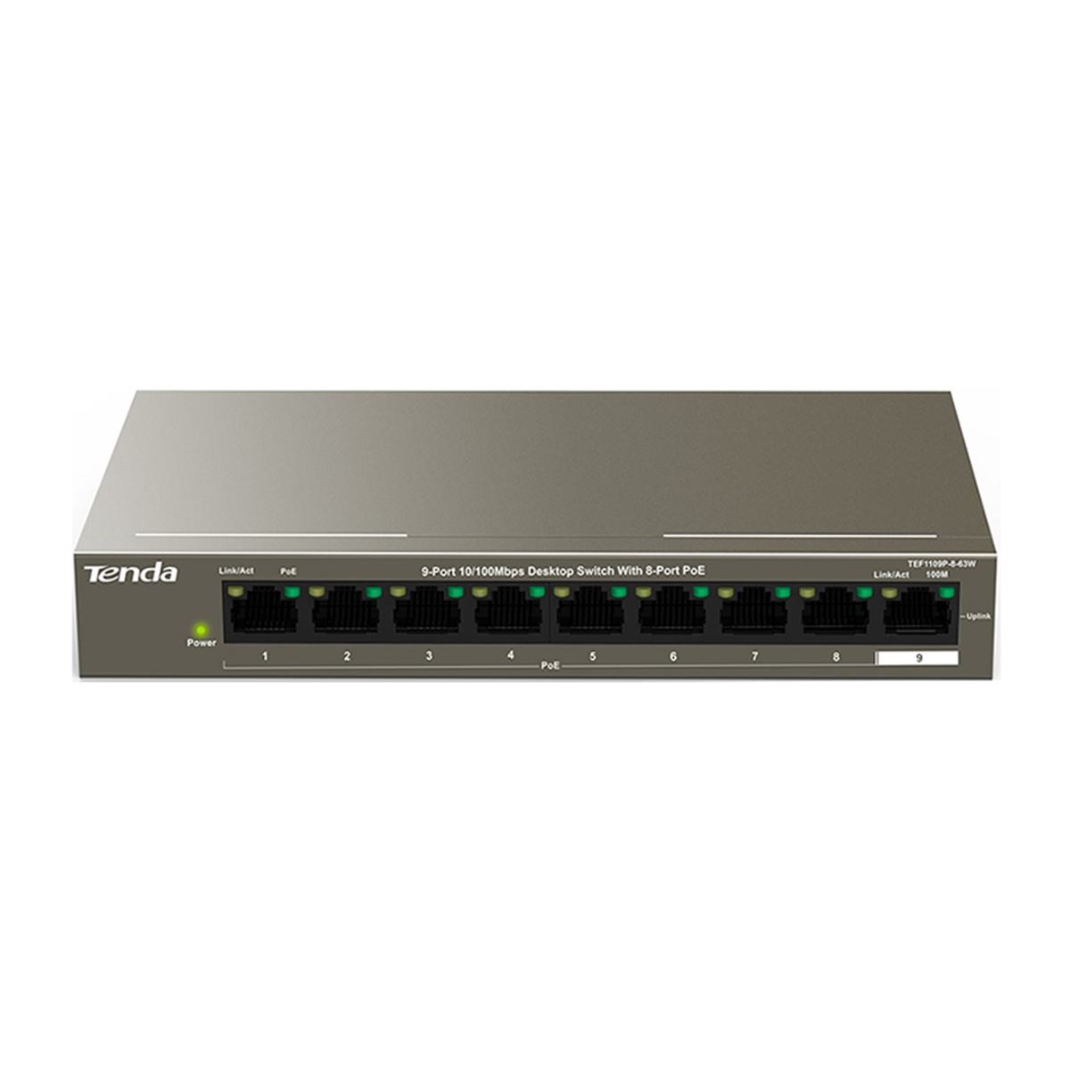سوئیچ شبکه 9 پورت تندا مدل TEF1109P-8-63W سوئیچ شبکه 9 پورت تندا مدل TEF1109P-8-63W