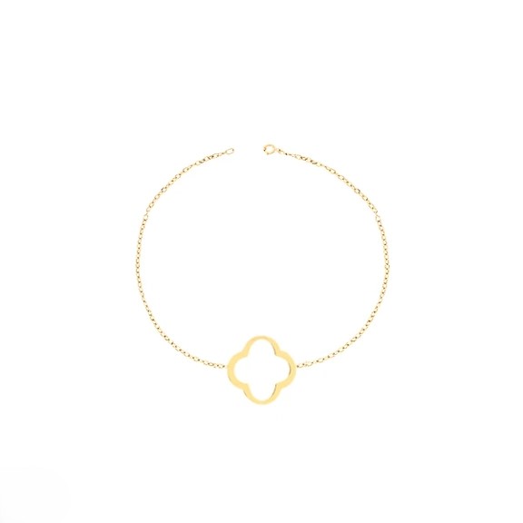 دستبند طلا 18عیار اپال گلد مدل ونکلیف تک گل توخالی 5647 دستبند طلا 18عیار اپال گلد مدل ونکلیف تک گل توخالی 5647