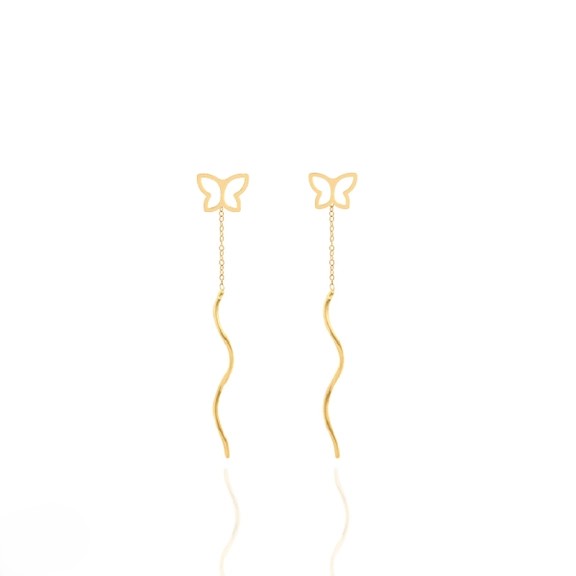 گوشواره طلا  18عیار اپال گلد مدل پیچی پروانه