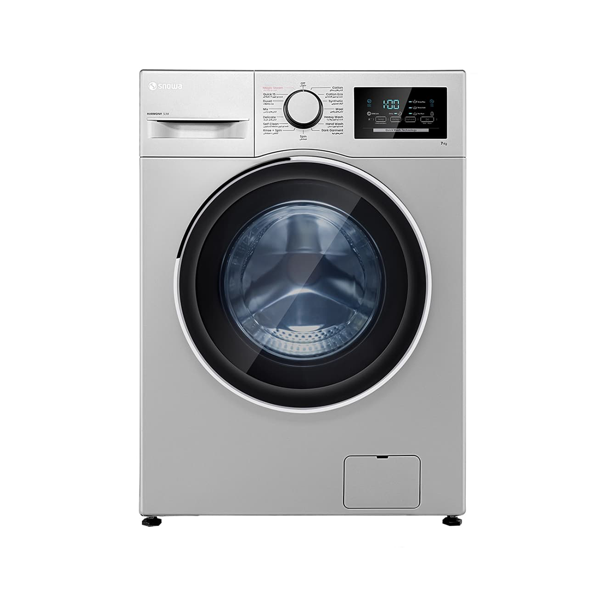 ماشین لباسشویی اسنوا 9 کیلویی هارمونی اسليم مدل SWM-71S10-نقرهای ماشین لباسشویی اسنوا 9 کیلویی هارمونی اسليم مدل SWM-71S10-نقرهای
