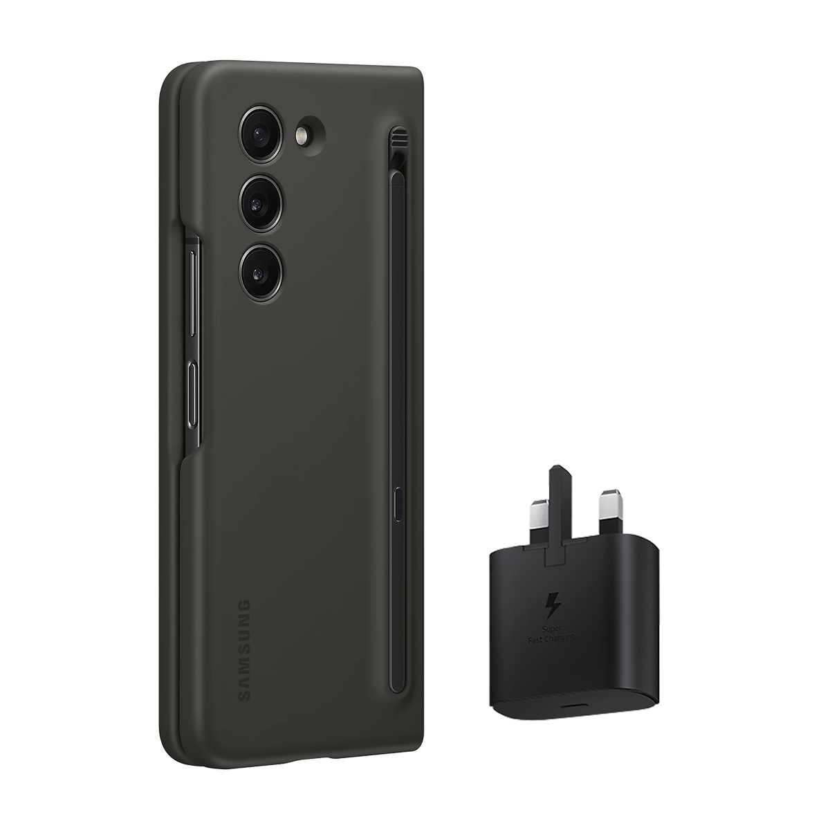 قاب گوشی سامسونگ Galaxy Z Fold 5 به همراه شارژر 25 وات سه شاخ مدل EF-OF94K-مشکی قاب گوشی سامسونگ Galaxy Z Fold 5 به همراه شارژر 25 وات سه شاخ مدل EF-OF94K-مشکی