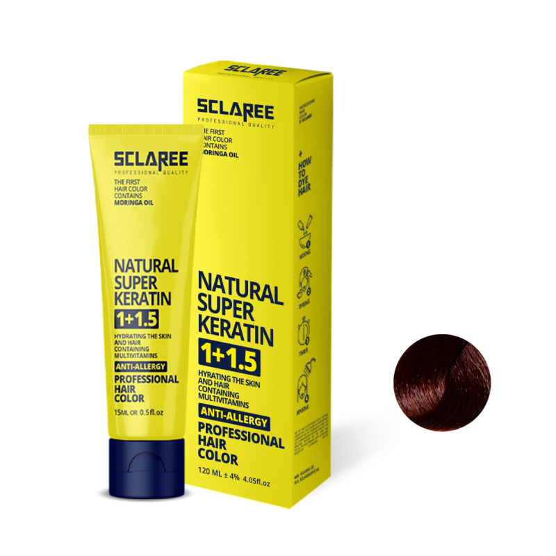 رنگ مو اسکلاره شماره 5.57 حجم 120 میلی لیتر رنگ قهوه ای دارچینی روشن رنگ مو اسکلاره شماره 5.57 حجم 120 میلی لیتر رنگ قهوه ای دارچینی روشن
