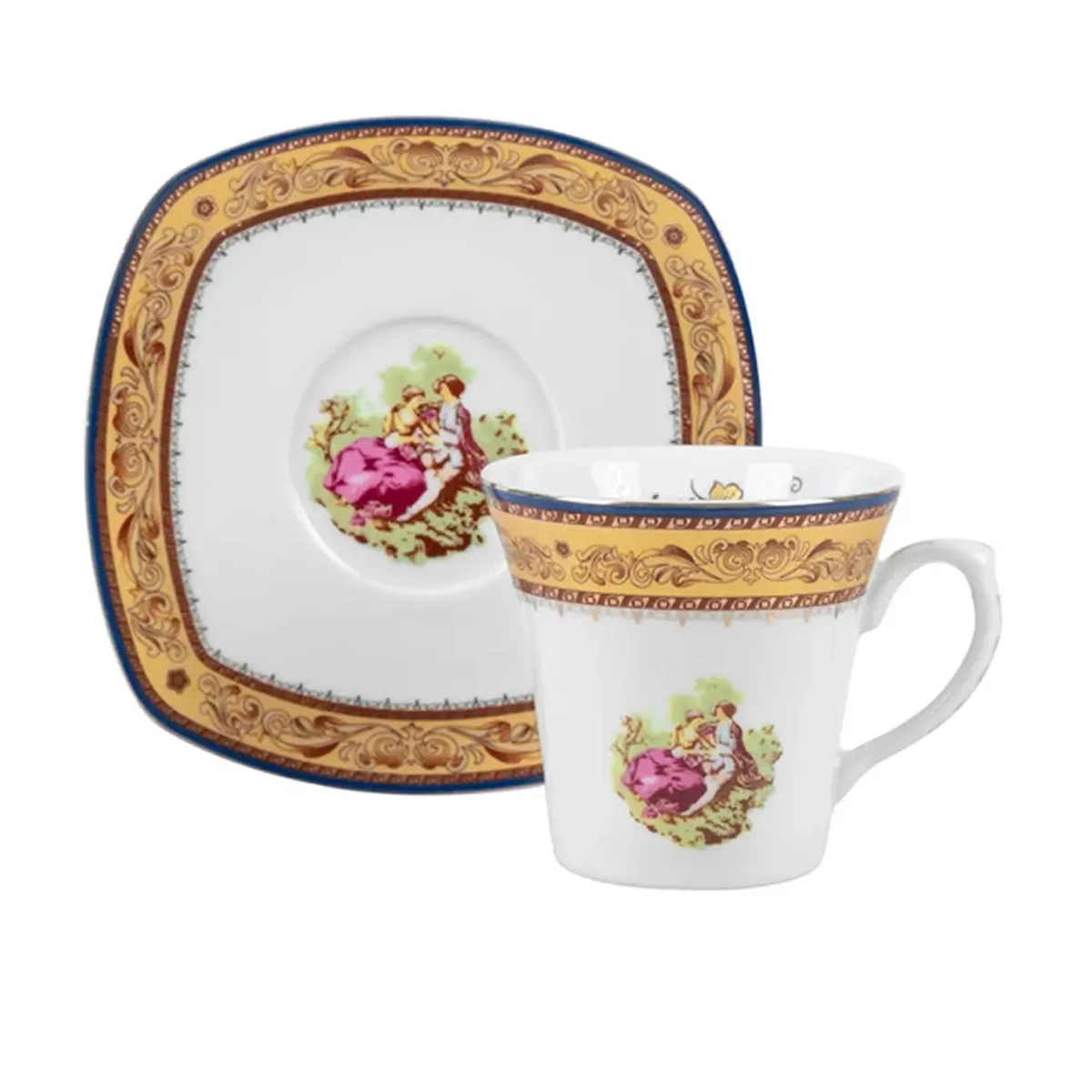 سرویس چای خوری ۶ نفره چینی پردیس مدل لمونژ