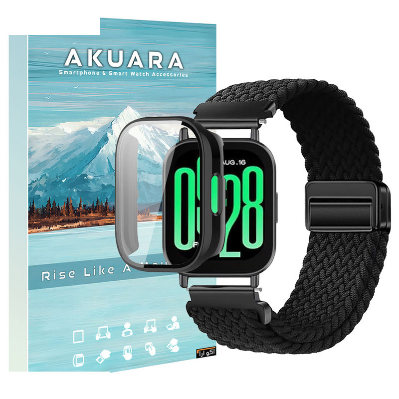 بند آکوآرا مدل Woven solomag AK bkGRDH مناسب برای ساعت هوشمند شیائومی Redmi Watch 5 Lite 48mm به همراه کاور بند آکوآرا مدل Woven solomag AK bkGRDH مناسب برای ساعت هوشمند شیائومی Redmi Watch 5 Lite 48mm به همراه کاور