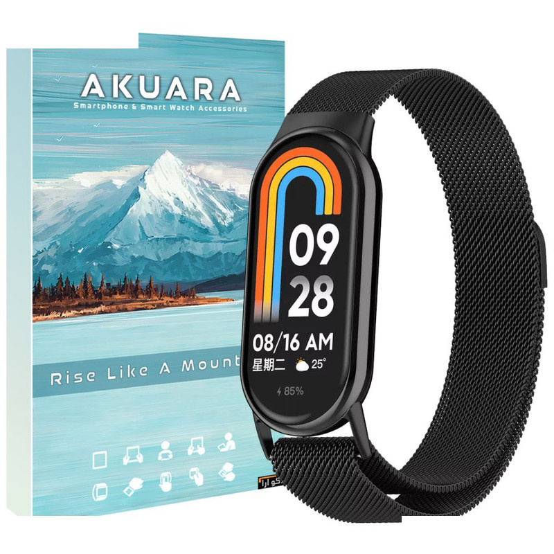 بند آکوآرا مدل Milanese مناسب برای ساعت هوشمند شیائومی Mi Band 8 / 9 بند آکوآرا مدل Milanese مناسب برای ساعت هوشمند شیائومی Mi Band 8 / 9