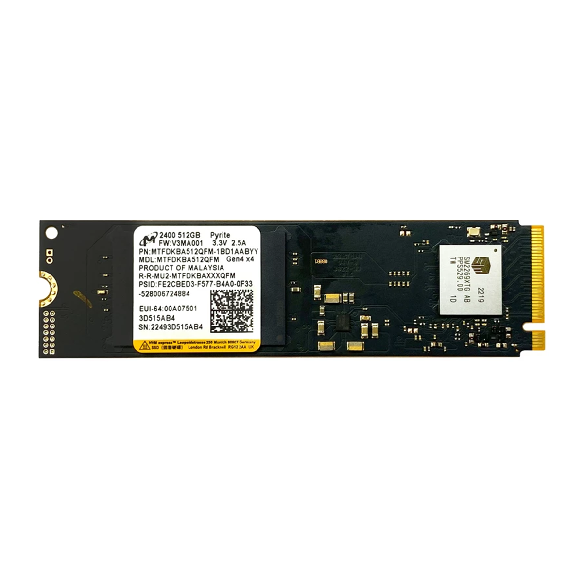 هارد اس اس دی اینترنال میکرون مدل 2400 Gen4x4 NVMe ظرفیت 512 گیگابایت هارد اس اس دی اینترنال میکرون مدل 2400 Gen4x4 NVMe ظرفیت 512 گیگابایت