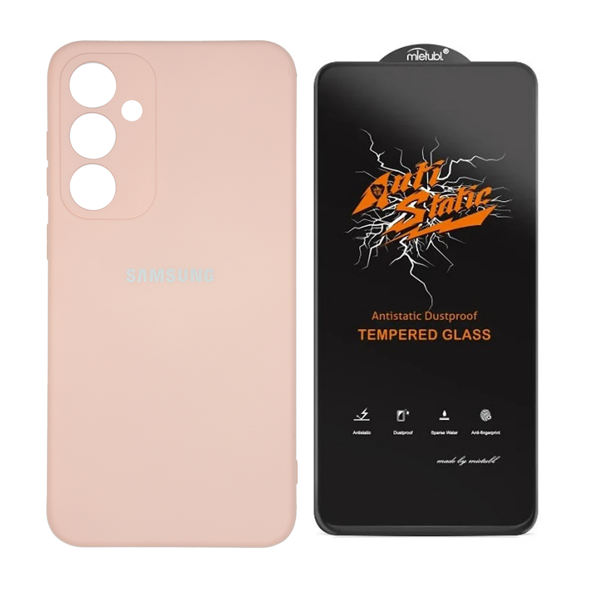 قاب گوشی سامسونگ Galaxy A55 مدل سیلیکونی به همراه گلس Anti Static قاب گوشی سامسونگ Galaxy A55 مدل سیلیکونی به همراه گلس Anti Static