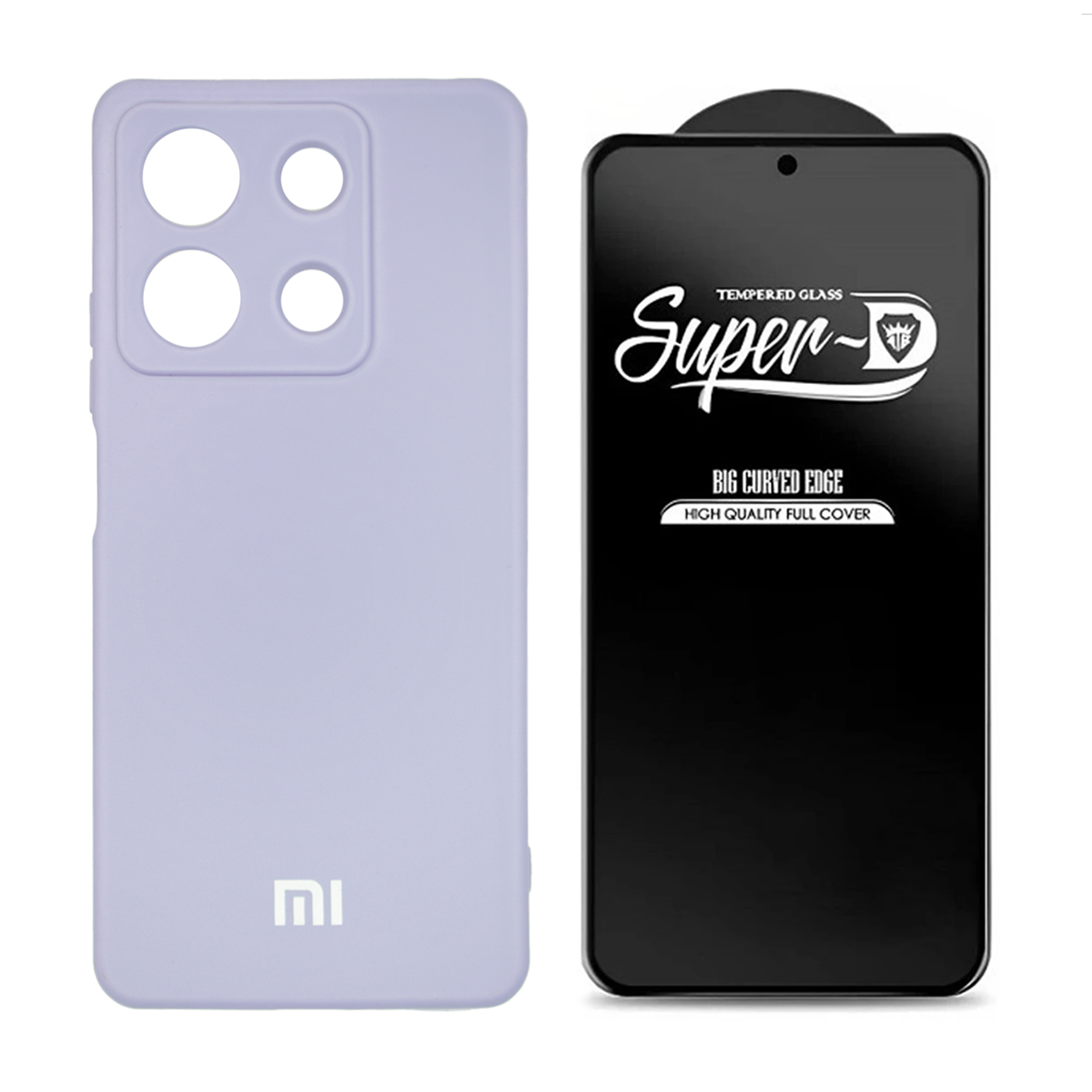 قاب گوشی شیائومی Redmi Note 13 Pro 4G مدل سیلیکونی به همراه گلس مدل Super D