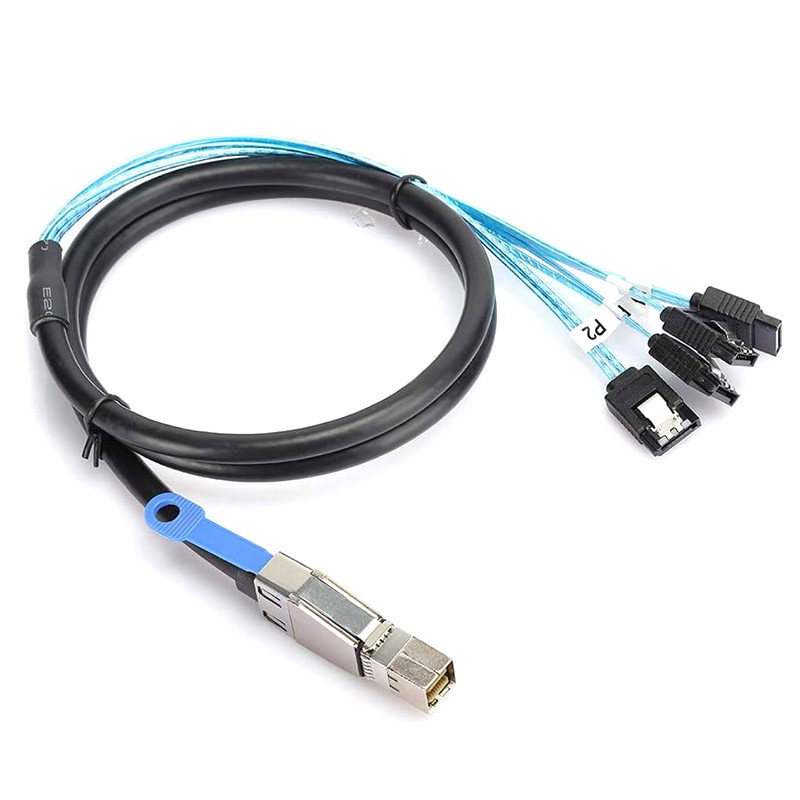 کابل تبدیل Mini SAS HD SFF-8644 به 4 پورت SATA اسمارطور مدل SM201 طول 1 متر کابل تبدیل Mini SAS HD SFF-8644 به 4 پورت SATA اسمارطور مدل SM201 طول 1 متر
