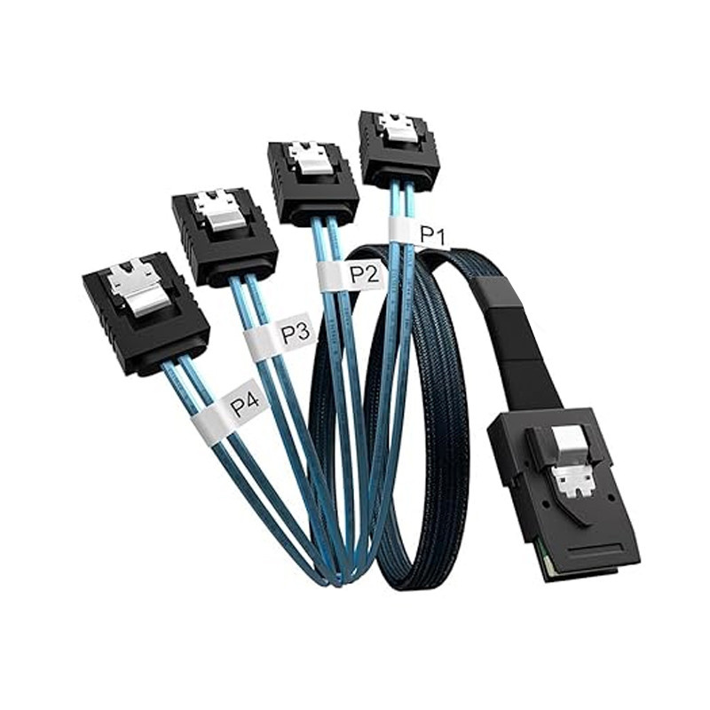 کابل تبدیل 1 به 4 Mini SAS SFF-8087 به SATA اسمارطور مدل SM15 کابل تبدیل 1 به 4 Mini SAS SFF-8087 به SATA اسمارطور مدل SM15