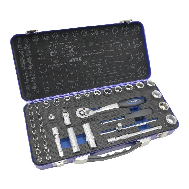 آچار بکس اپکس مدل SMT-3/8 INCH-APX1542--TAIWAN-SOCKET TOOLS SET مجموعه 42 عددی آچار بکس اپکس مدل SMT-3/8 INCH-APX1542--TAIWAN-SOCKET TOOLS SET مجموعه 42 عددی