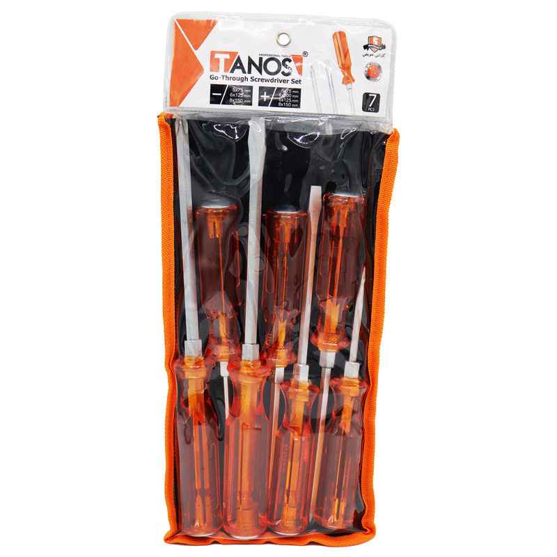 پیچ گوشتی ضربه خور تانوس مدل SMT-GO THROUGH SCREWDDRIVER SET-7PCS بسته 7 عددی پیچ گوشتی ضربه خور تانوس مدل SMT-GO THROUGH SCREWDDRIVER SET-7PCS بسته 7 عددی