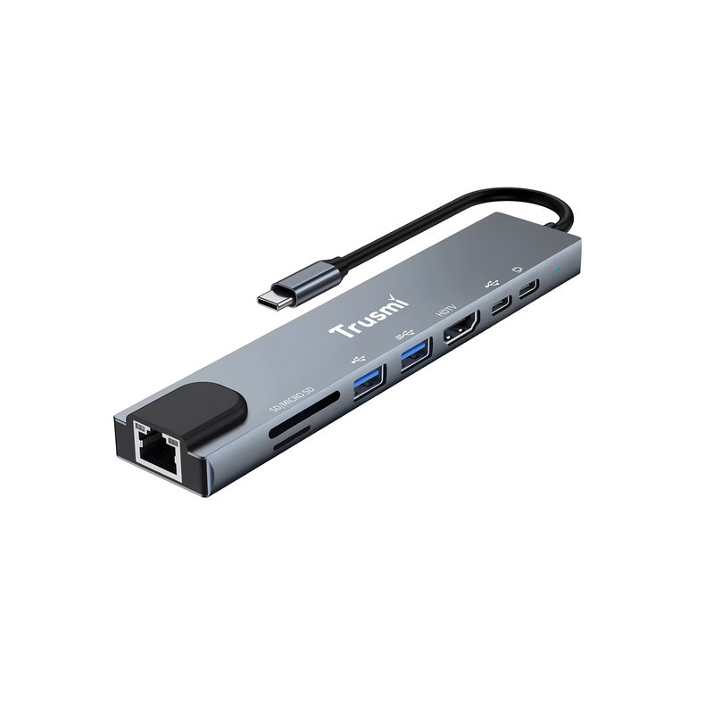 هاب 8 پورت USB-C تراسمی مدل DS01-02 هاب 8 پورت USB-C تراسمی مدل DS01-02