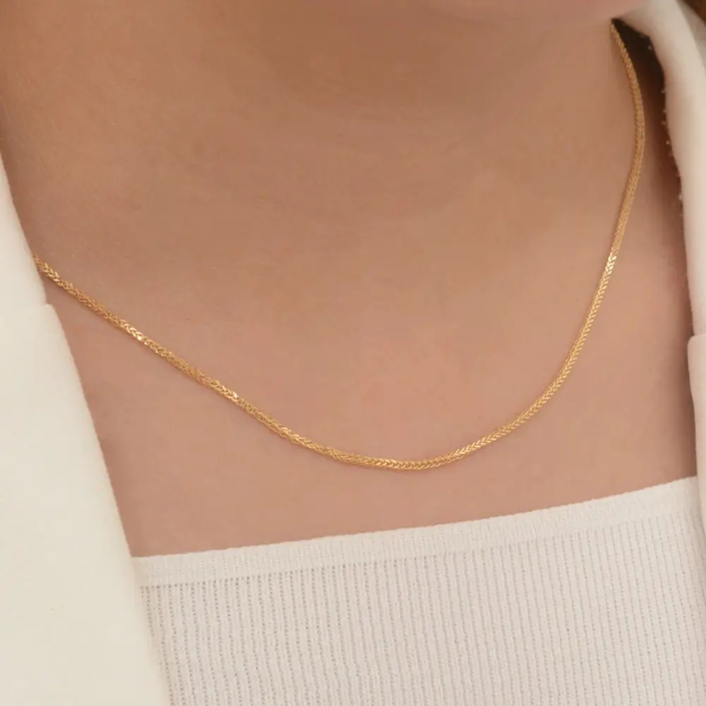 زنجیر طلا 18 عیار زنانه طرح میرو سایز 40 کد 348