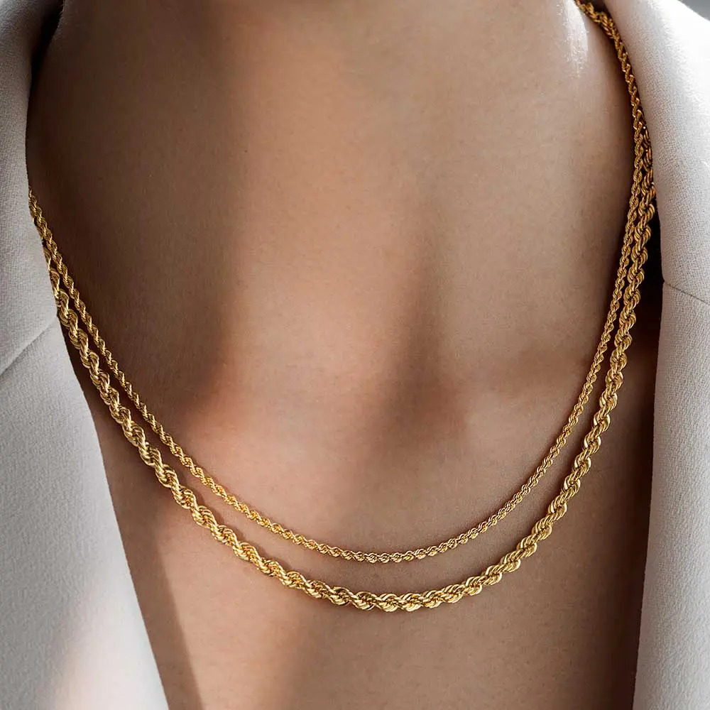 زنجیر طلا 18 عیار زنانه طنابی سایز 40 کد 508