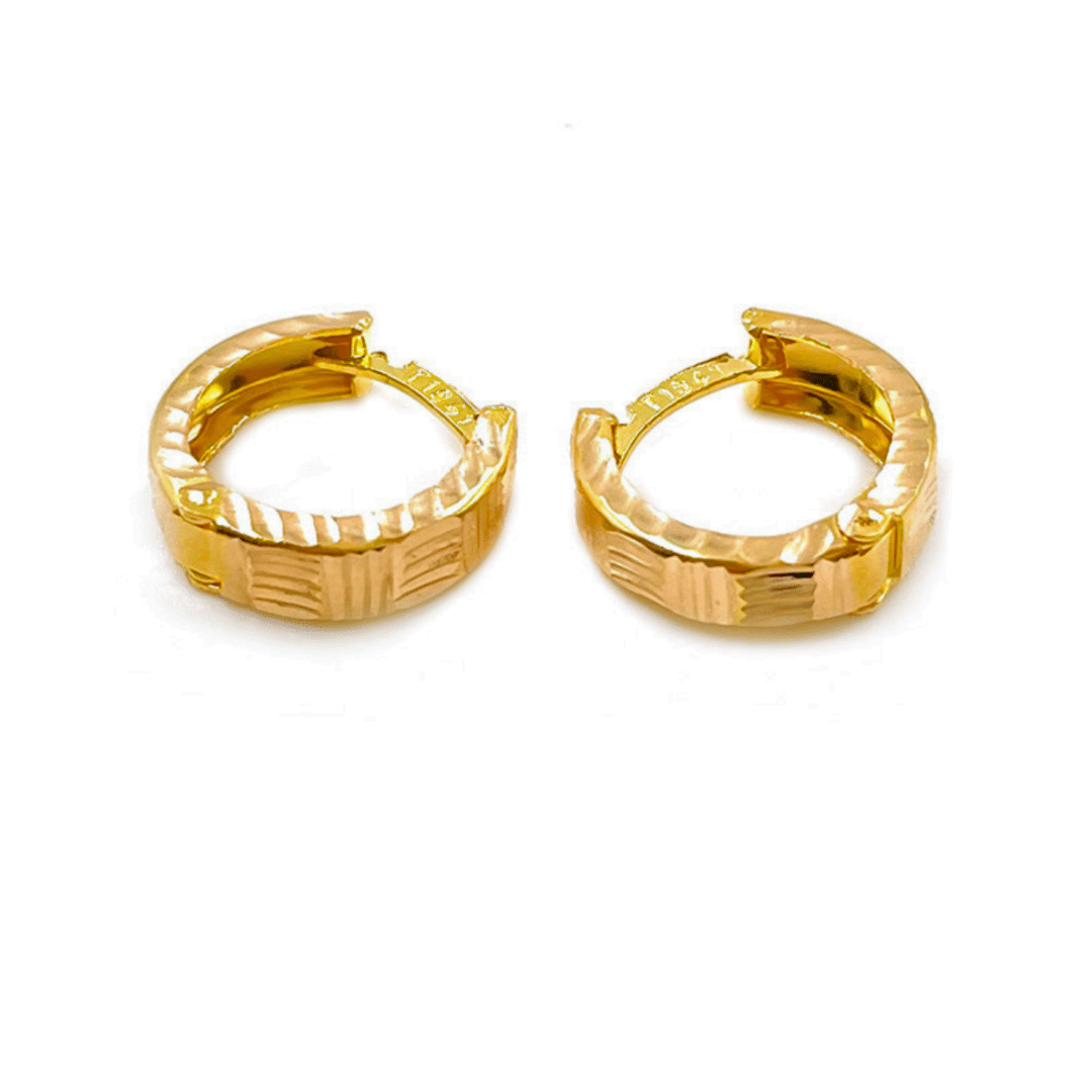 گوشواره طلا 18 عیار زنانه طرح امگا طلایی قطر 1.1 سانتی متر کد 563