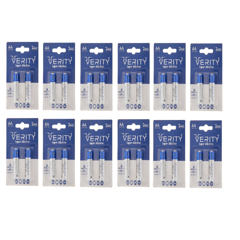 باتری قلمی وریتی مدل Super Alkaline AA بسته 24 عددی باتری قلمی وریتی مدل Super Alkaline AA بسته 24 عددی