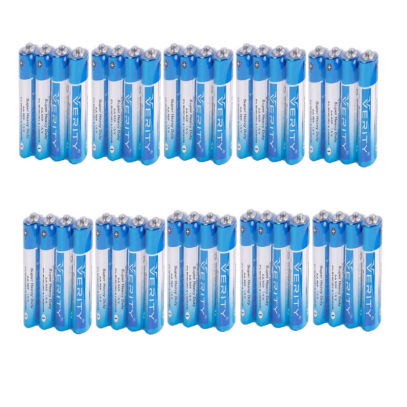 باتری نیم قلمی وریتی مدل Zinc Carbon R6P AAA بسته 40 عددی باتری نیم قلمی وریتی مدل Zinc Carbon R6P AAA بسته 40 عددی