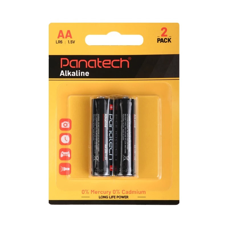 باتری قلمی پاناتک مدل Alkaline LR6 بسته 2 عددی باتری قلمی پاناتک مدل Alkaline LR6 بسته 2 عددی