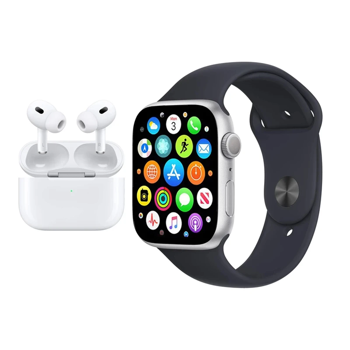 ساعت هوشمند ورنا مدل G pack plus به همراه هندزفری بلوتوثی طرح Airpod pro و بند-بدنه طلایی بند نارنجی ساعت هوشمند ورنا مدل G pack plus به همراه هندزفری بلوتوثی طرح Airpod pro و بند-بدنه طلایی بند نارنجی