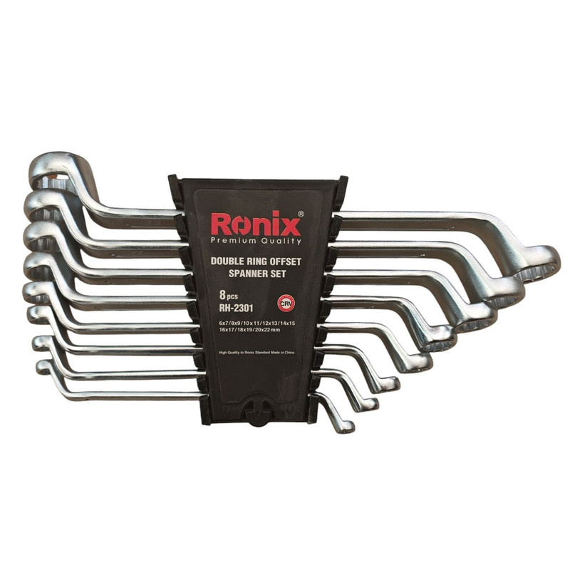آچار دو سر رینگی رونیکس مدل RH-2301 مجموعه 8 عددی آچار دو سر رینگی رونیکس مدل RH-2301 مجموعه 8 عددی