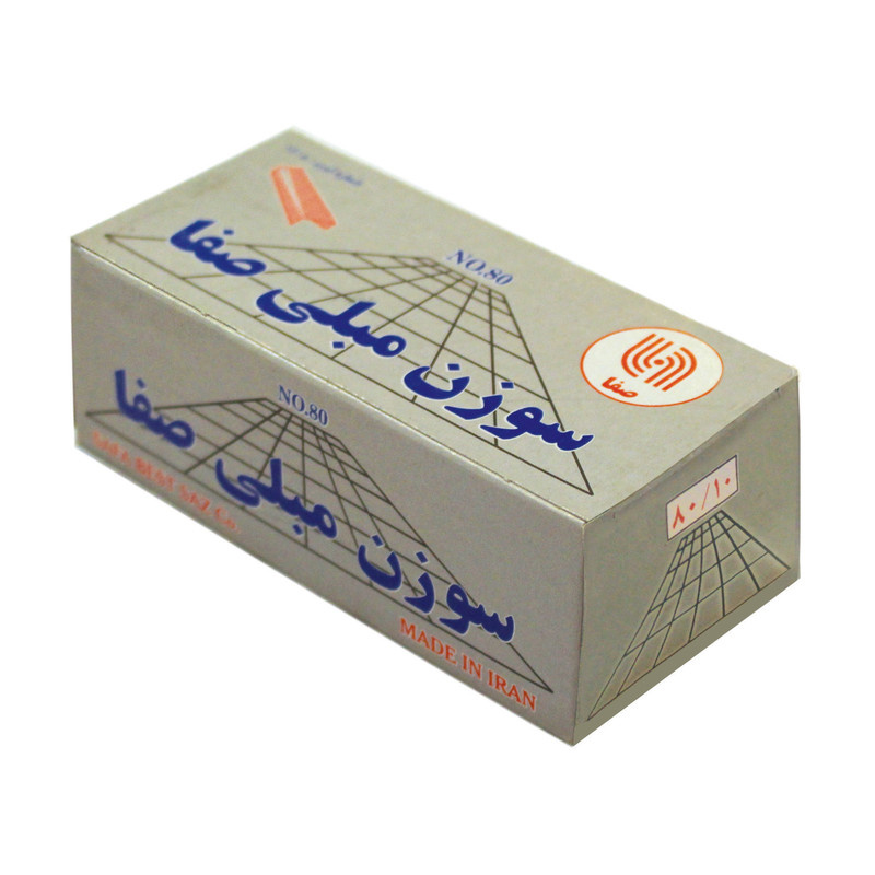 سوزن منگنه مبلی صفا کد 100 سایز 80/10 بسته 4000 عددی سوزن منگنه مبلی صفا کد 100 سایز 80/10 بسته 4000 عددی