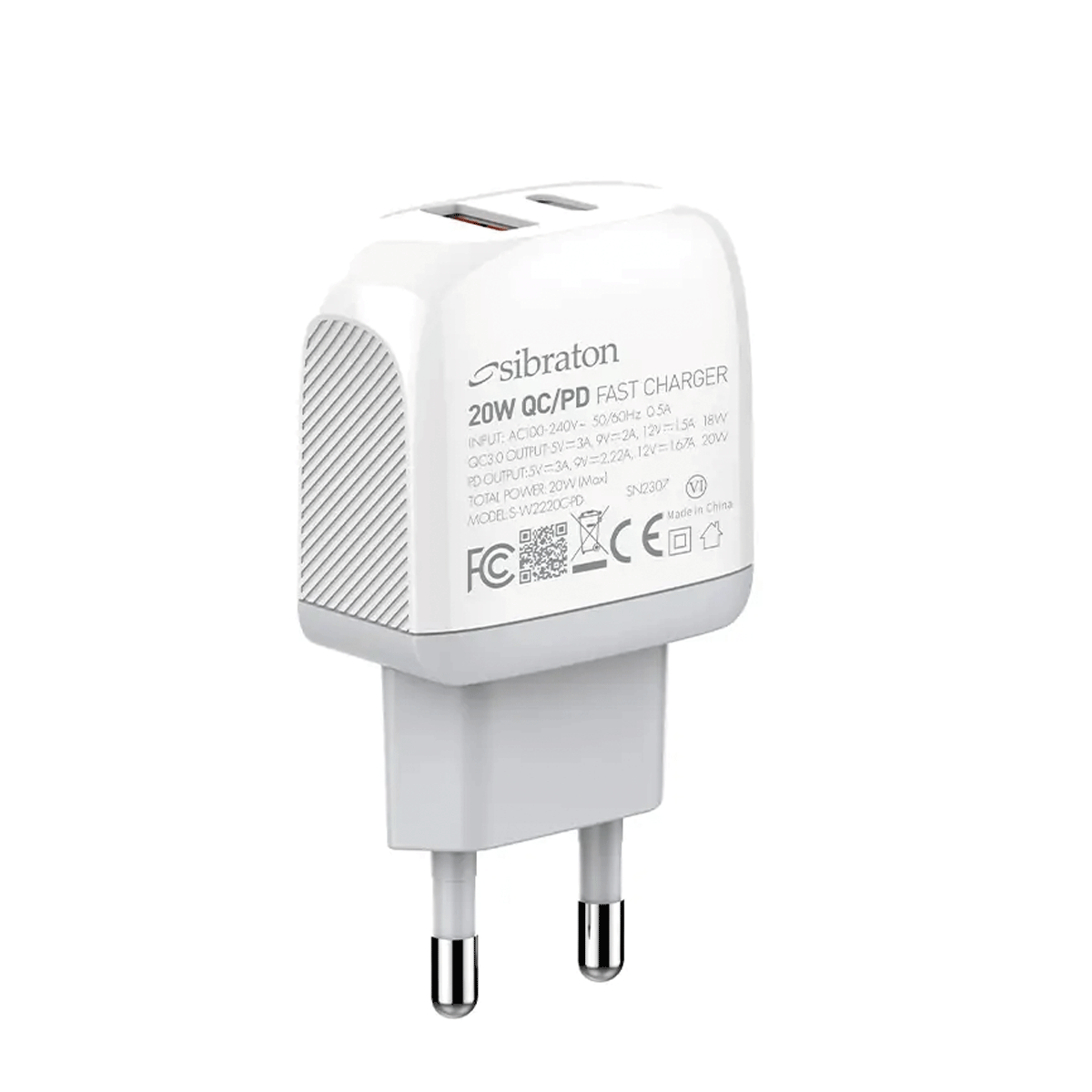 شارژر دیواری سیبراتون مدل S-W2220C-PD توان 20 وات-سفید شارژر دیواری سیبراتون مدل S-W2220C-PD توان 20 وات-سفید
