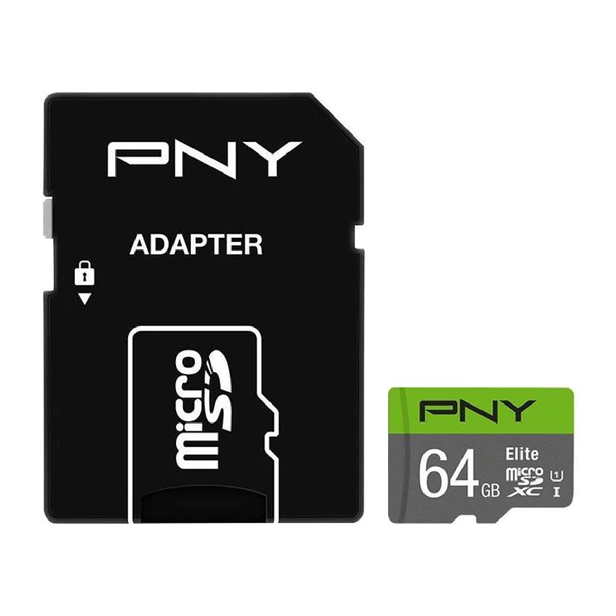 کارت حافظه MicroSDXC پی ان وای مدل Elite کلاس 10 استاندارد UHS-I سرعت 100MBps ظرفیت 64 گیگابایت به همراه آداپتور SD کارت حافظه MicroSDXC پی ان وای مدل Elite کلاس 10 استاندارد UHS-I سرعت 100MBps ظرفیت 64 گیگابایت به همراه آداپتور SD