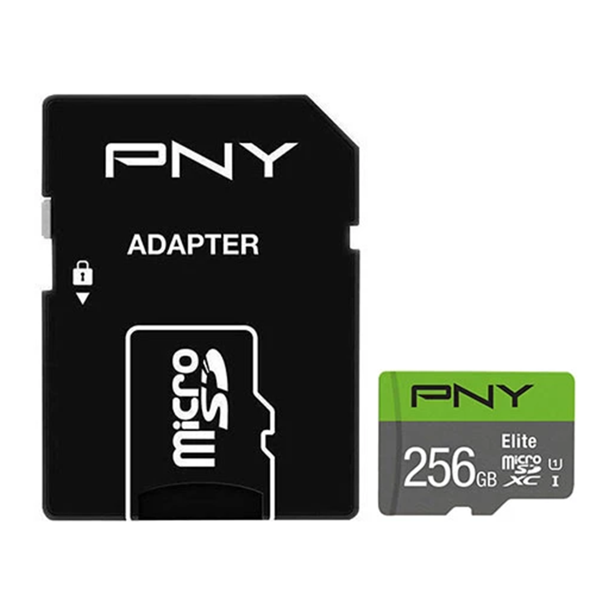 کارت حافظه microSDXC پی ان وای مدل Elite کلاس 10 استاندارد UHS-I سرعت 100MBps ظرفیت 256 گیگابایت به همراه آداپتور SD کارت حافظه microSDXC پی ان وای مدل Elite کلاس 10 استاندارد UHS-I سرعت 100MBps ظرفیت 256 گیگابایت به همراه آداپتور SD