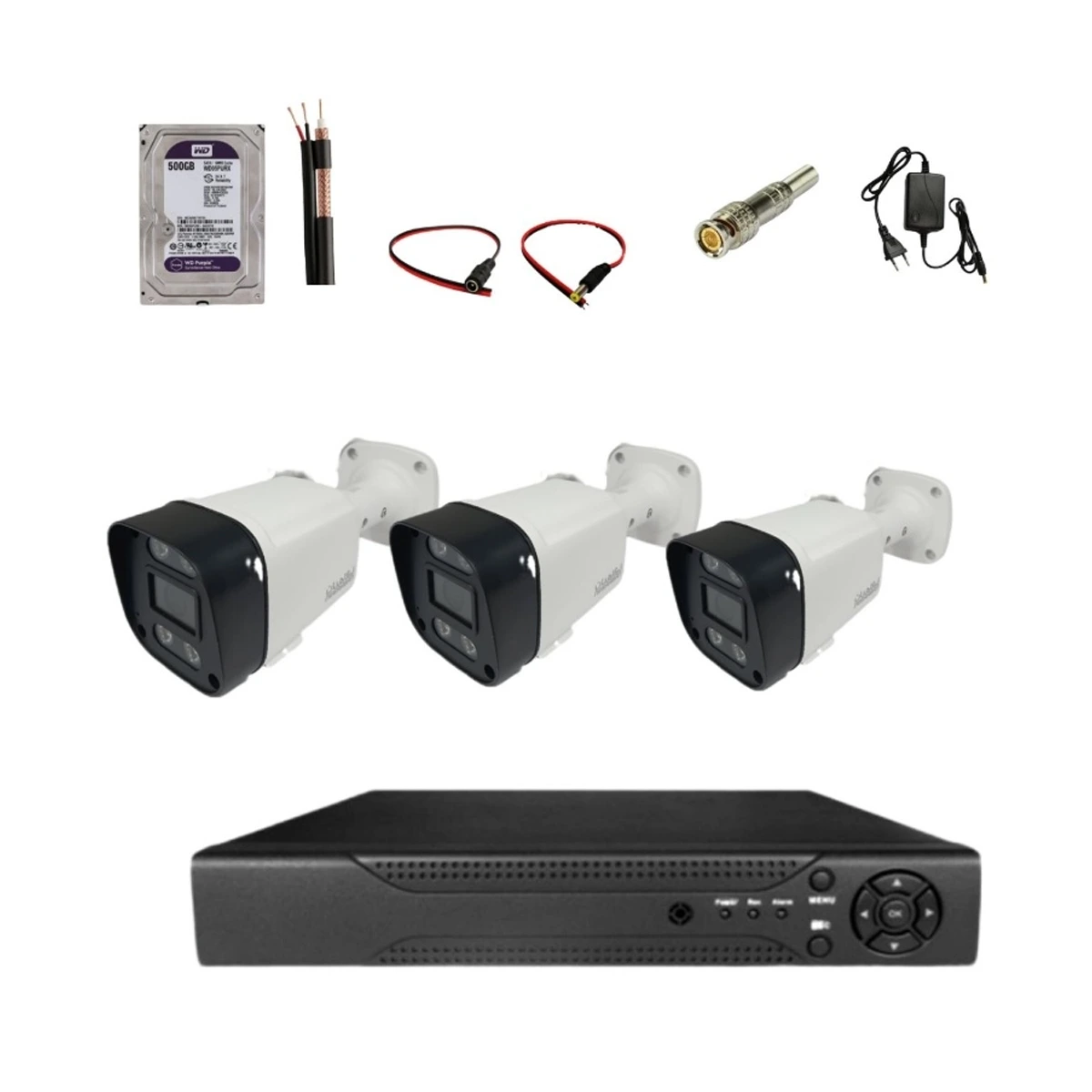 پکیج دوربین مداربسته نگاهبان مدل BN-802-Y61 مجموعه 3 عددی پکیج دوربین مداربسته نگاهبان مدل BN-802-Y61 مجموعه 3 عددی