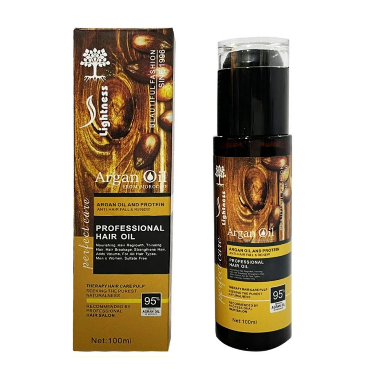 روغن آرگان لایتنس مدل شیشه ای حجم 100 میلی لیتر- روغن آرگان لایتنس مدل شیشه ای حجم 100 میلی لیتر-