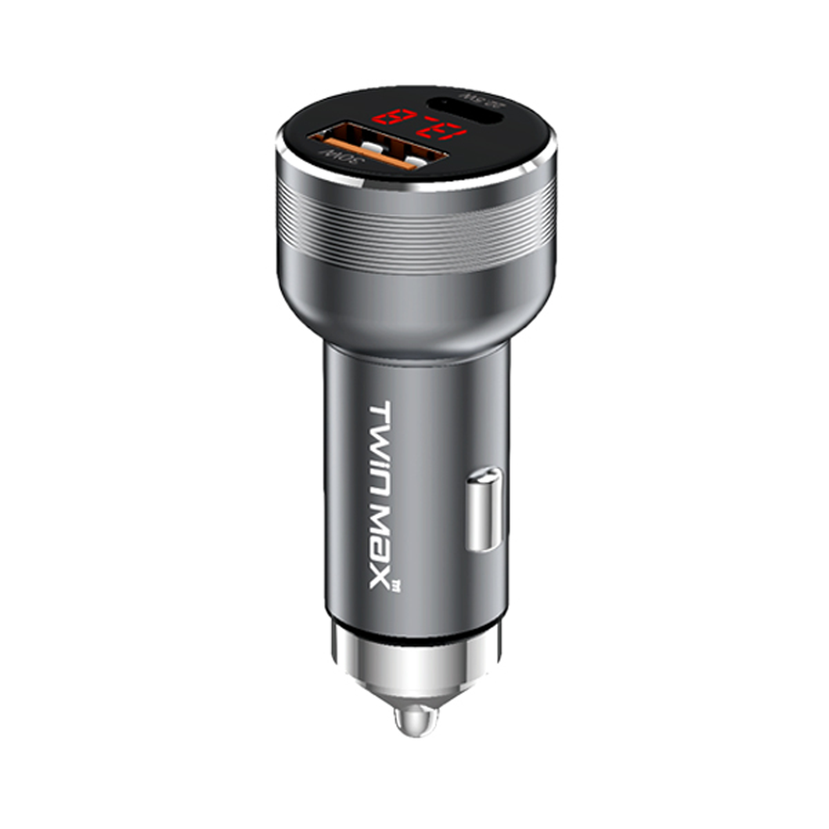 شارژر فندکی تویین مکس مدل MX-24-خاکستری شارژر فندکی تویین مکس مدل MX-24-خاکستری