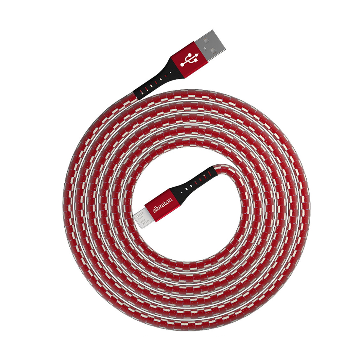 کابل میکرو یو اس بی سیبراتون مدل S250A طول 1.1 متر-قرمز کابل میکرو یو اس بی سیبراتون مدل S250A طول 1.1 متر-قرمز