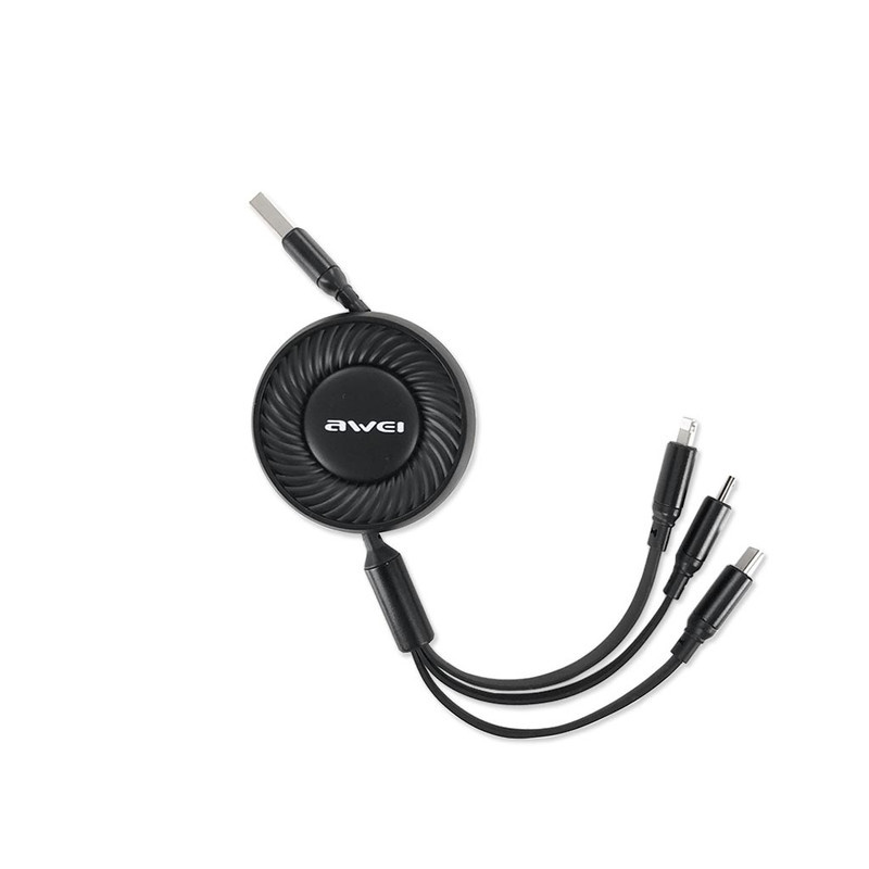 کابل تبدیل USB به microUSB /USB-C / لایتنینگ اوی مدل CL136 Retract طول 1 متر کابل تبدیل USB به microUSB /USB-C / لایتنینگ اوی مدل CL136 Retract طول 1 متر