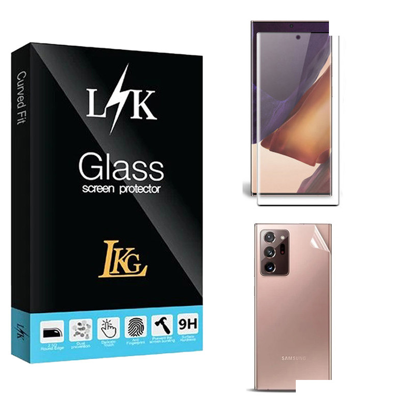 محافظ صفحه نمایش ال کا جی مدل UV مناسب برای گوشی موبایل سامسونگ Galaxy Note 20 Ultra 5G به همراه محافظ پشت گوشی محافظ صفحه نمایش ال کا جی مدل UV مناسب برای گوشی موبایل سامسونگ Galaxy Note 20 Ultra 5G به همراه محافظ پشت گوشی