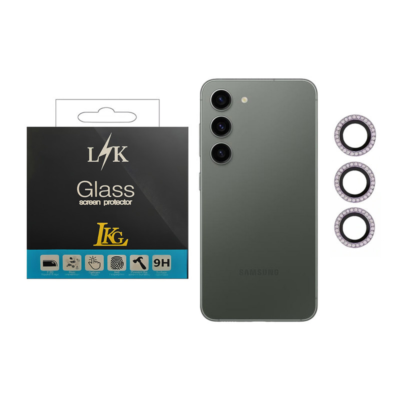 محافظ لنز دوربین ال کا جی مدل نگین دار مناسب برای گوشی موبایل سامسونگ Galaxy S23 Plus 5G محافظ لنز دوربین ال کا جی مدل نگین دار مناسب برای گوشی موبایل سامسونگ Galaxy S23 Plus 5G