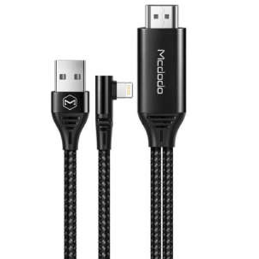 کابل تبدیل لایتنینگ به HDMI مک دودو طول 2 متر-مشکی کابل تبدیل لایتنینگ به HDMI مک دودو طول 2 متر-مشکی