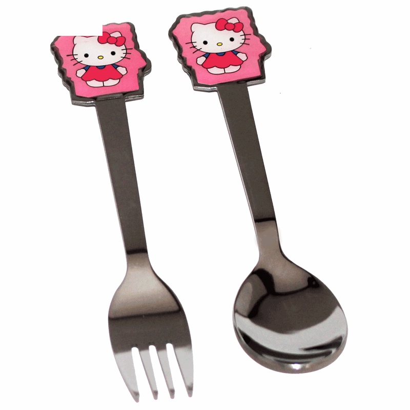 قاشق و چنگال وینز مدل Hello Kitty قاشق و چنگال وینز مدل Hello Kitty