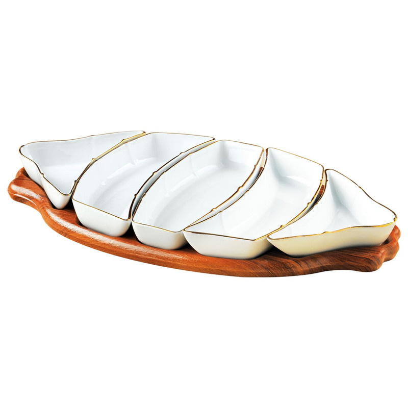اردوخوری لیمون چینی طرح خط طلا مدل پایه چوبی اردوخوری لیمون چینی طرح خط طلا مدل پایه چوبی