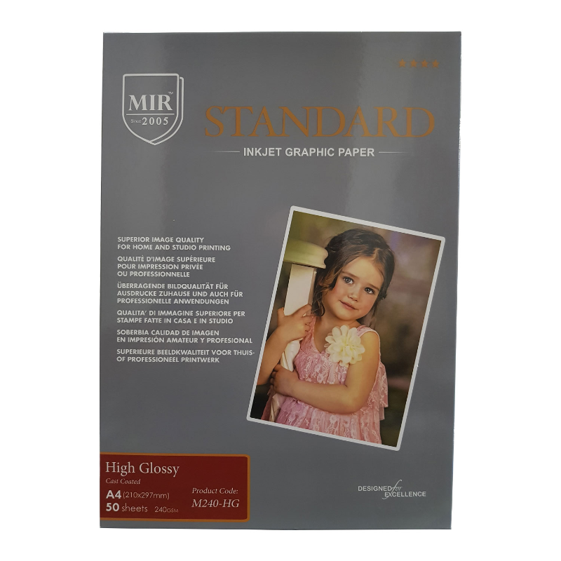 کاغذ چاپ عکس گلاسه میر مدل M240-HG سایز A4 بسته 50 عددی کاغذ چاپ عکس گلاسه میر مدل M240-HG سایز A4 بسته 50 عددی